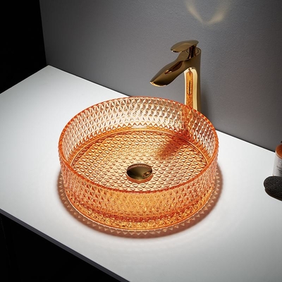 El fregadero del buque del cuarto de baño rueda lavabo contrario de Italia de la sobremesa de gama alta de cristal del diseño