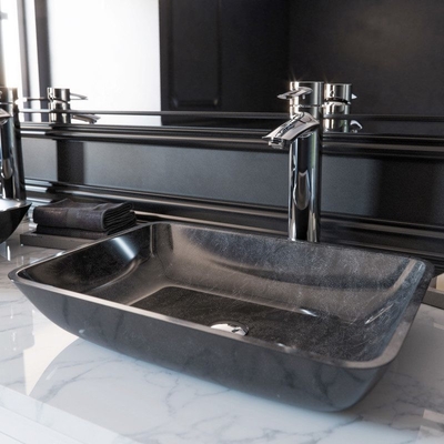 Pulgada verde oscuro Gray Onyx Handmade Rectangular de los lavabos 18 del cuarto de baño