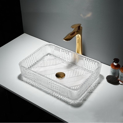 Pulgada de cristal rectangular Crystal Clear de la sobremesa 12 del lavabo