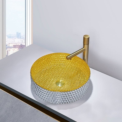 Altura interior del color oro de cristal robusto 120m m del lavabo del OEM