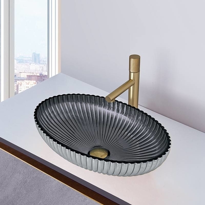 A presión la fundición que el lavabo de cristal del buque fuma la altura de Gray Color Interior 135m m