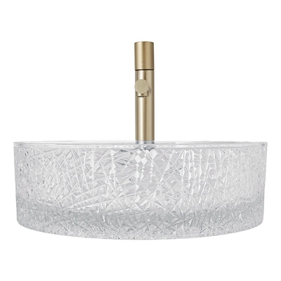 El estilo europeo alrededor de los lavabos de cristal del buque hiela a Ridge Crystal Clear Wash Basin