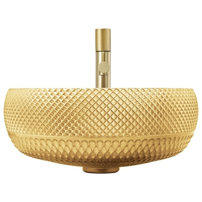 Color oro de cristal de capa electrochapado de Crystal Bath Wash Sinks In 18K de los lavabos del buque