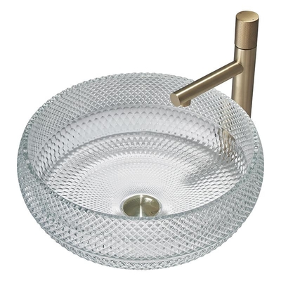 Fregadero claro transparente del lavado de la vanidad de Crystal Glass Vessel Sinks Bathroom sobre contador