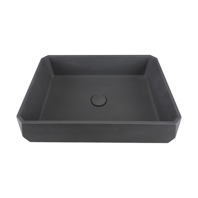 Lavadora de hormigón rectangular con drenaje central y sin agujeros en el grifo