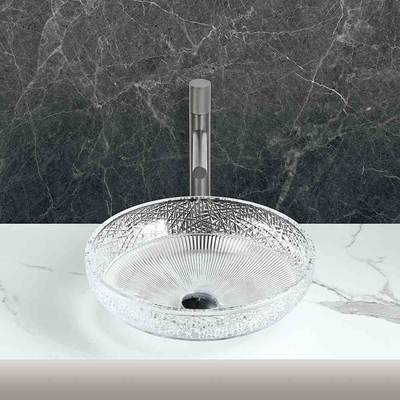 400*400*130mm 1 agujero en el vaso de vidrio Cuencas de drenaje moderno Centro de ubicación