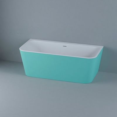 bañera de color de forma rectangular independiente hecha de hoja de acrílico puro fresco