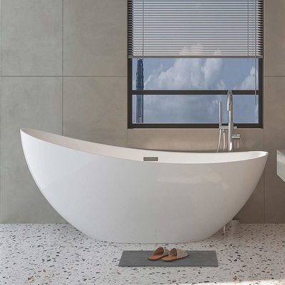 Alturas 80cm bañera de acrílico de pie libre bañera de baño blanca brillante alta