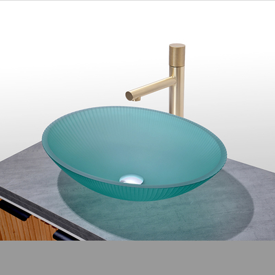 500*360*155mm Lavabo de vidrio templado con agujero de drenaje de 45mm
