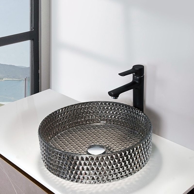 Fregadero cromado de la encimera de la vanidad de Crystal Sink Bowl Elegant Bathroom del final