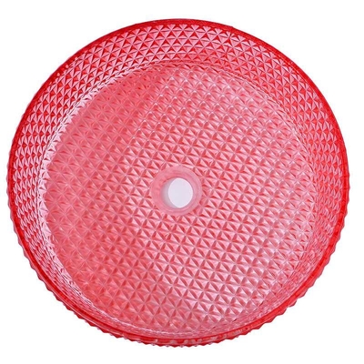 Fregaderos del buque del cuarto de baño del lavabo de Crystal Glass Red Hand Wash