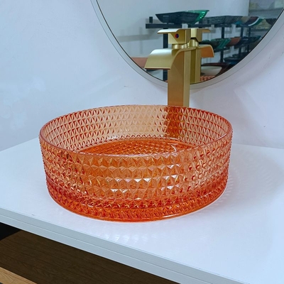El fregadero del buque del cuarto de baño rueda lavabo contrario de Italia de la sobremesa de gama alta de cristal del diseño