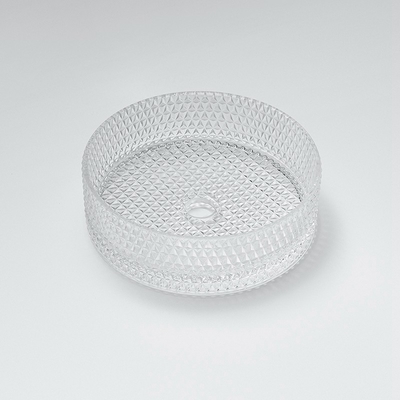 el lavabo de lavado a mano de la sobremesa de 12m m 15,5 avanza lentamente el cuenco transparente de Crystal Round Bathroom Sink Basin