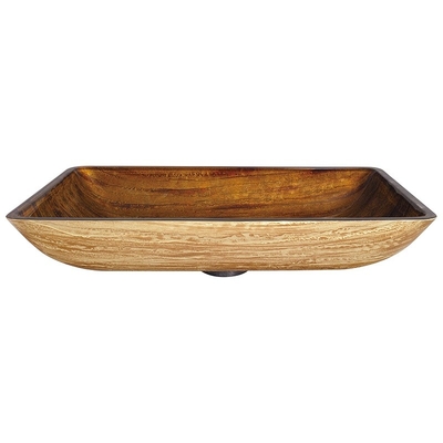El fregadero 12m m del cuarto de baño de Brown oscuro de 22 pulgadas moderó el vidrio rectangular con un grifo liso del buque