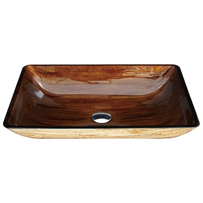 El fregadero 12m m del cuarto de baño de Brown oscuro de 22 pulgadas moderó el vidrio rectangular con un grifo liso del buque
