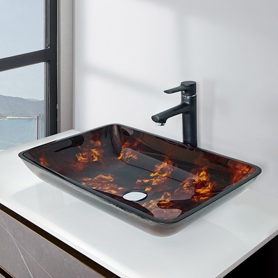 Fregadero negro del buque del rectángulo del rectángulo de la forma del lavabo del color moderno de la manzana Reineta