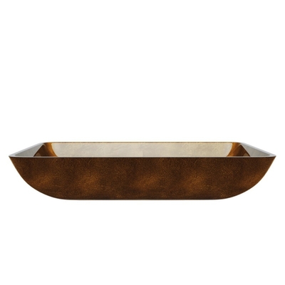 Tamaño estándar moderado limpio fácil del buque del fregadero de Brown del lavabo pelirrojo de cristal de la sobremesa