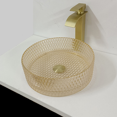 Cuarto de baño Crystal Diamond Art del cilindro de Champagne Glass Vanity Sink Bowl