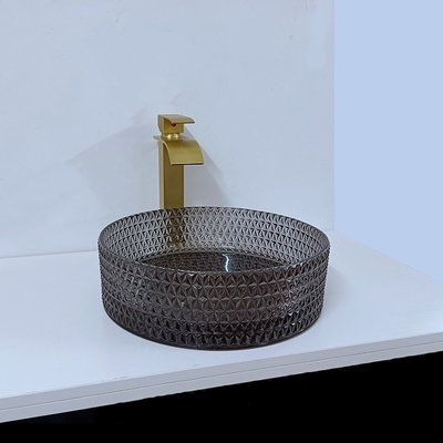 Fregadero claro transparente Diamond Crystal claro del cuarto de baño de los lavabos de cristal modernos del buque