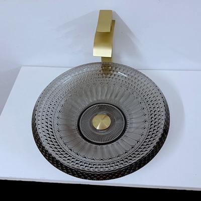 Lavabo bajo transparente moderno alrededor de cuarto de baño negro del fregadero del cuenco de 19m m