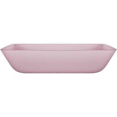 Vidrio moderado rectangular Matt ácido del cuarto de baño de los lavabos rosados de la encimera