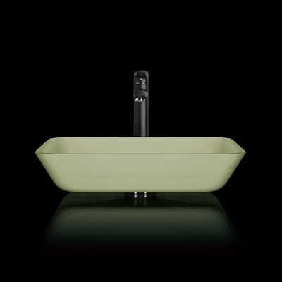 el cuenco de la encimera de 105m m 330m m hunde el cuarto de baño verde claro blanco rectangular