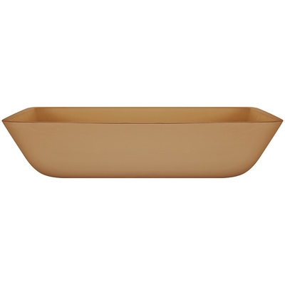 El fregadero contrario antedicho rectangular del cuarto de baño rueda el buque de cristal Matt ácido de buen gusto de Brown