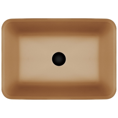 El fregadero contrario antedicho rectangular del cuarto de baño rueda el buque de cristal Matt ácido de buen gusto de Brown