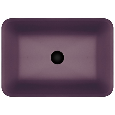 Fregadero rectangular Matt Purple Glass Countertop ácido del cuarto de baño del buque