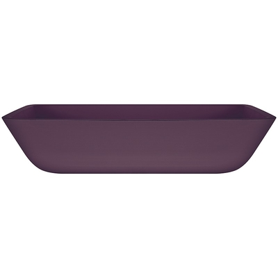 Fregadero rectangular Matt Purple Glass Countertop ácido del cuarto de baño del buque