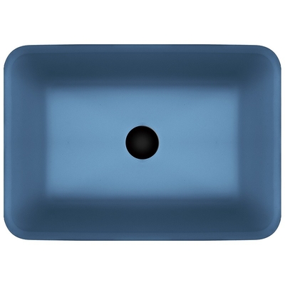 Fregadero de cristal endurecido hecho a mano Matt Vessel Light Blue Vanity rectangular