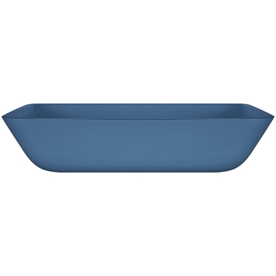 Fregadero de cristal endurecido hecho a mano Matt Vessel Light Blue Vanity rectangular