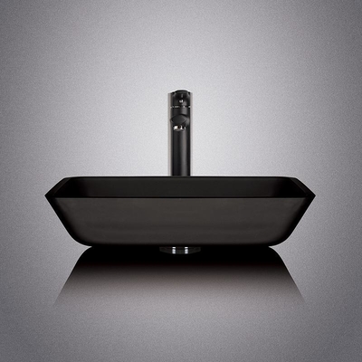Lavabo ácido de la encimera del negro del gris 20inch de Matt Tempered Glass Sink Dark rectangular
