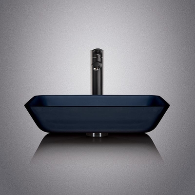 Lavabo negro de cristal moderado 12m m Matt Counter Top Bowl Sink ácido del color