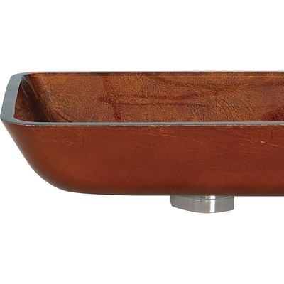 Brown pelirrojo moderó el sólido rectangular de la sobremesa del cuenco de cristal del lavabo