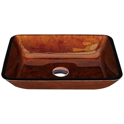 Brown pelirrojo moderó el sólido rectangular de la sobremesa del cuenco de cristal del lavabo