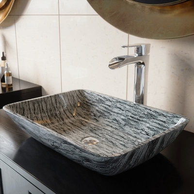 Negro del titanio/Gray Bathroom Wash Basins L460 * W330 * fregadero negro rectangular del buque de H105mm