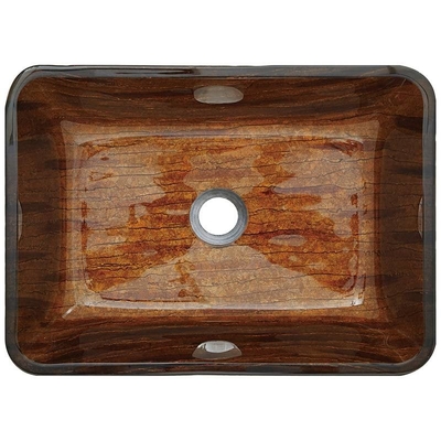 Los lavabos rectangulares del cuarto de baño del OEM raspan el fregadero de cristal moderado hecho a mano del buque de Brown