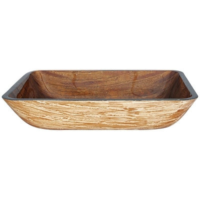 Los lavabos rectangulares del cuarto de baño del OEM raspan el fregadero de cristal moderado hecho a mano del buque de Brown