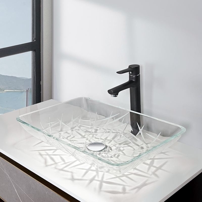 CNC que graba Super Clear resistente del rasguño rectangular de la encimera de los lavabos del cuarto de baño