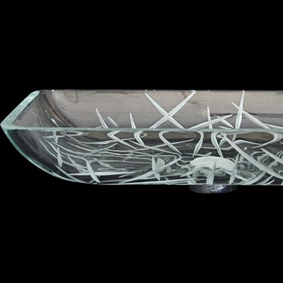 CNC que graba Super Clear resistente del rasguño rectangular de la encimera de los lavabos del cuarto de baño