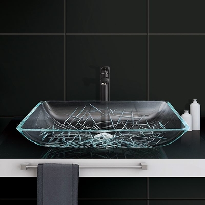 CNC que graba Super Clear resistente del rasguño rectangular de la encimera de los lavabos del cuarto de baño