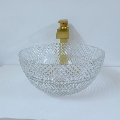 El cuarto de baño aumentado profundo del cuenco hunde el buque Crystal Clear Washing