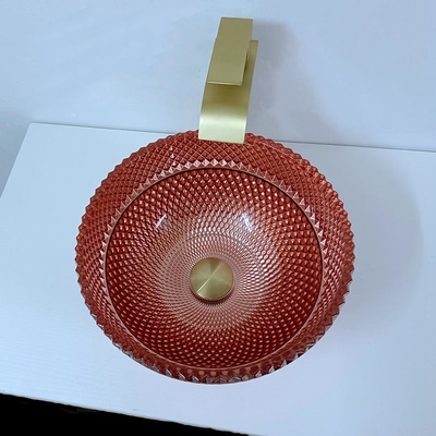 Vidrio Shinning Rose Gold Vessel Sink Square sobre contrario electrochapada