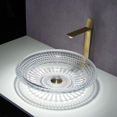 Cuenco del lavabo del cuarto de baño sobre al revés 450m m Crystal Clear Artistic