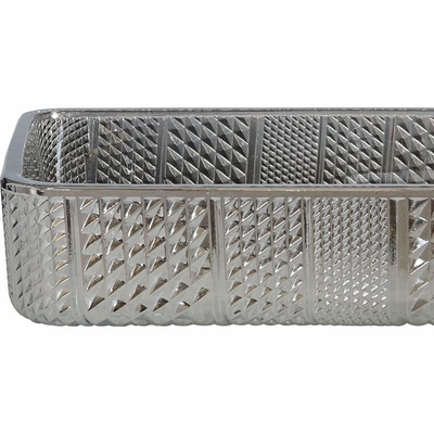El buque rectangular cromado hunde el cristal de plata de cristal moderado