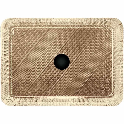 El buque rectangular profundo hunde el cuarto de baño Crystal Light Tea Color