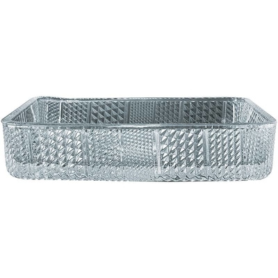 Cubierto de baño de cristal claro Cubierto rectangular Cubierto de baño 460mm 330mm 105mm Lavado a mano