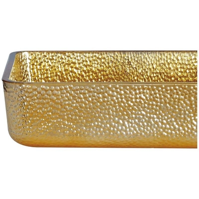 El buque rectangular del oro de lujo hunde el lavabo profundo moderno del fregadero del cuarto de baño de 4,2 pulgadas