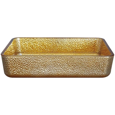 El buque rectangular del oro de lujo hunde el lavabo profundo moderno del fregadero del cuarto de baño de 4,2 pulgadas